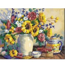 Алмазная мозаика 40*50 см "Букет с подсолнухами" X14-12 (25)
