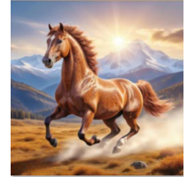 Алмазная мозаика 40*50 см "Гордый конь" X14-13 (25)