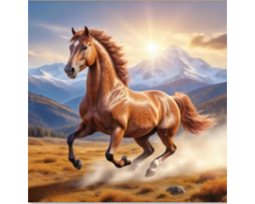 Алмазная мозаика 40*50 см "Гордый конь" X14-13 (25)