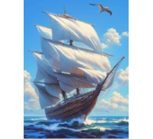 Алмазная мозаика 40*50 см "Парусник" X14-14 (25)