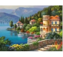 Алмазная мозаика 40*50 см "Средиземноморский берег" X14-15 (25)