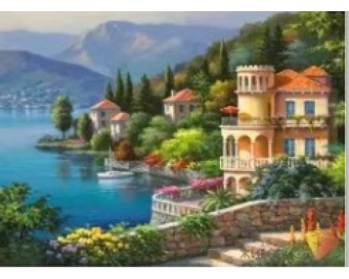 Алмазная мозаика 40*50 см "Средиземноморский берег" X14-15 (25)