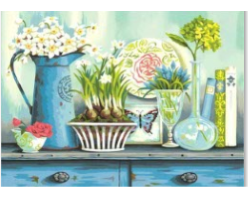 Алмазная мозаика 40*50 см "Весенний натюрморт" X14-16 (25)