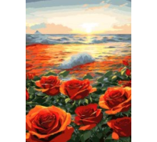Алмазная мозаика 40*50 см "Розы на морском закате" X14-20 (25)