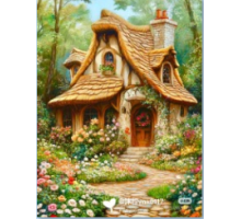 Алмазная мозаика 40*50 см "Сказочный домик" X14-22 (25)