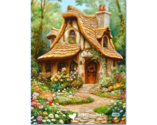 Алмазная мозаика 40*50 см "Сказочный домик" X14-22 (25)