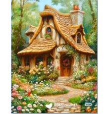 Алмазная мозаика 40*50 см "Сказочный домик" X14-22 (25)