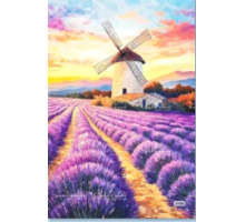 Алмазная мозаика 40*50 см "Лавандовое поле и мельница" X14-24 (25)