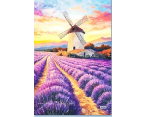 Алмазная мозаика 40*50 см "Лавандовое поле и мельница" X14-24 (25)