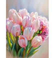 Алмазная мозаика 40*50 см "Нежные тюльпаны" X14-25 (25)