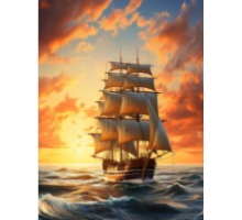 Mozaic cu diamante 40*50 cm "Corabie cu vele la apus" X14-27 (25)
