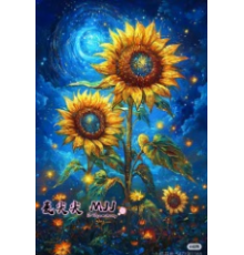 Алмазная мозаика 40*50 см "Космические подсолнухи" X14-30 (25)