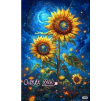 Алмазная мозаика 40*50 см "Космические подсолнухи" X14-30 (25)