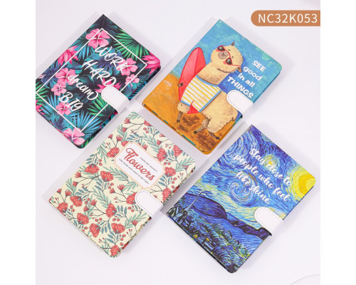 Блокнот A5 120 л. линия, твердая обложка на магните, NC 32K053 (12/144)