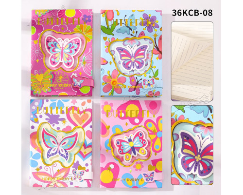 Блокнот B6 96 л. линия, твердая обложка на магните, 36KCB-08 (12/72)