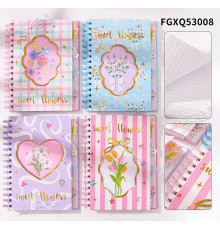 Блокнот A5 80 л. линия, твердая обложка на спирали, 4 разделителя FGXQ53008 (96)