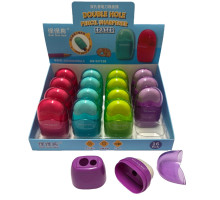 Точилка двойная с контейнером и ластиком WX-99723B (16/480)