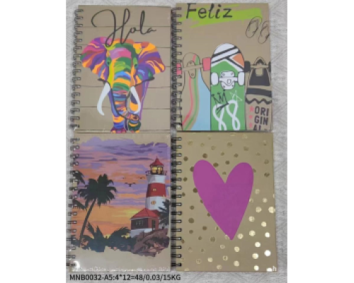 Блокнот A5 80 л. линия, на спирали, MNB0032 (48)