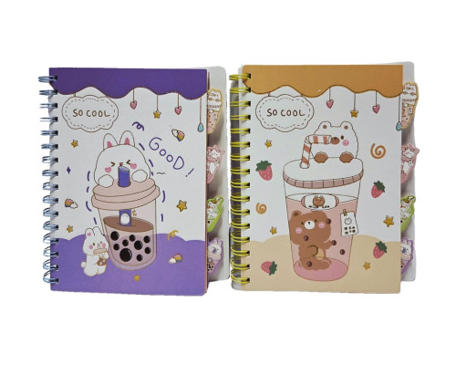 Блокнот B5 120 л. линия, твердая обложка на спирали, 4 разделителя QB/T1438-2007 (80)