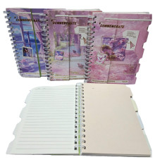 Carnet B5 120 foi, linie, coperta tare cu spiră, 4 despartituri QB/T1438-2007 (80)