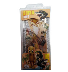 Set rigle: 2echere. transportor rigla 15cm. "Super Dino" (576)
