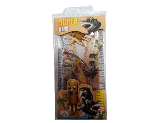 Set rigle: 2echere. transportor rigla 15cm. "Super Dino" (576)