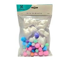 Пасхальная декорация "Зайчики" 7 см, 4шт, полистерол с помпонами S18-15 (12/240)