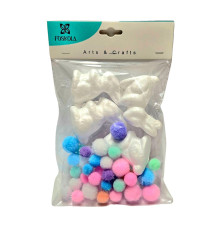 Пасхальная декорация "Зайчики" 7 см, 4шт, полистерол с помпонами S18-15 (12/240)