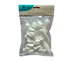 Decoratiune de Pasti "Iepurasi cu morcovi" 7cm, 4/6 buc, polisrerol S18-16 (12/240)