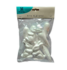 Decoratiune de Pasti "Iepurasi cu morcovi" 7cm, 4/6 buc, polisrerol S18-16 (12/240)