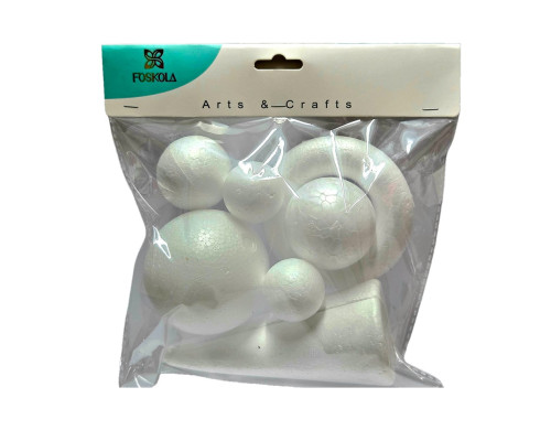 Набор пенопластовых фигурок "Геометрические фигуры" 4-15 см, 7 шт. S18-19 (12/120)