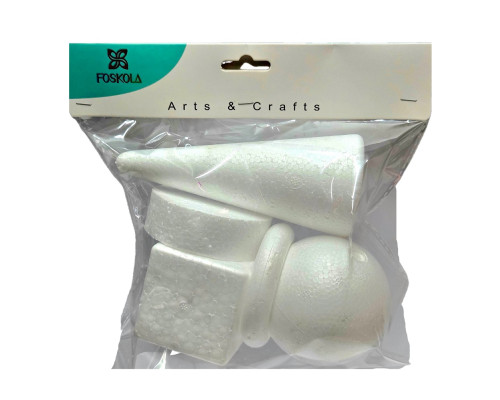 Набор пенопластовых фигурок "Геометрические фигуры" 6-15 см, 5 шт. S18-20 (12/120)