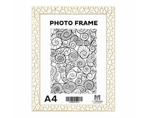 Фоторамка А4 белая "Золотая паутина", 20 мм F2015A-G2 CM*6216