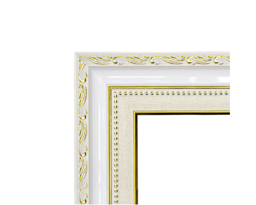 Фоторамка A3 белая с золотым орнаментом, 50 мм F5033-015G CM*6209