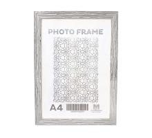 Фоторамка А4 белое дерево с серебром, 20 мм F2029-015S CM*6254