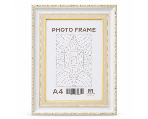 Rama foto А4, 50 mm, alb cu ornament auriu, F5033-015G CM*6384