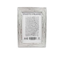 Фоторамка A6 (10*15) белое дерево с серебром, 20 мм F2029-015S CM*6612