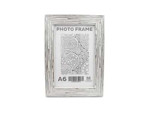 Фоторамка A6 (10*15) белое дерево с серебром, 20 мм F2029-015S CM*6612