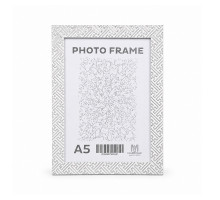 Rama foto A5, 15x20/ 20mm, alb "Labirint argintiu", F2015A-S1 CM*6421