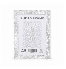 Rama foto A5, 15x20/ 20mm, alb "Labirint argintiu", F2015A-S1 CM*6421