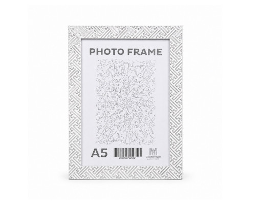 Rama foto A5, 15x20/ 20mm, alb "Labirint argintiu", F2015A-S1 CM*6421