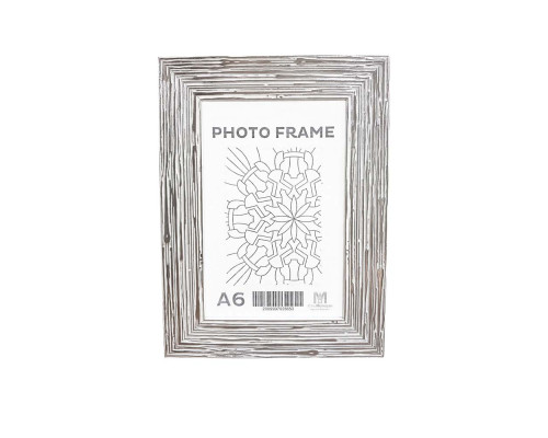 Фоторамка A6 (10*15) белое дерево с серебром, 28 мм F2817-02 CM*6650