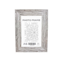 Фоторамка A6 (10*15) белое дерево с серебром, 28 мм F2817-02 CM*6650