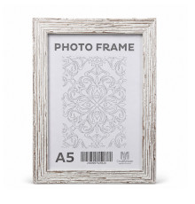 Rama foto A5, 15x20/ 20mm, lemn alb cu argint, F2029-015S CM*6438