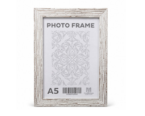 Rama foto A5, 15x20/ 20mm, lemn alb cu argint, F2029-015S CM*6438