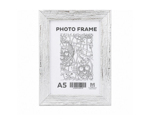 Фоторамка A5 (15*20) белое дерево с серебром, 28 мм F2817-02 CM*6476