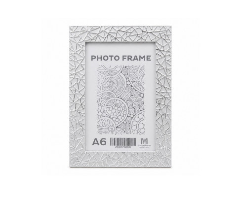 Rama foto A6, 10x15/ 20mm, Alba "Pinza argintie" F2015A-S2 CM*6582