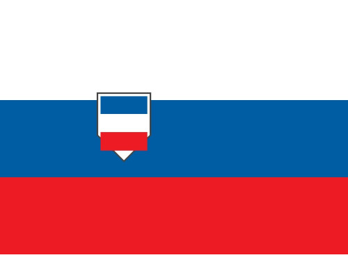 Флаг для подставки настольной Словении 15х22,5 см, 160гр/м2, двойной атлас