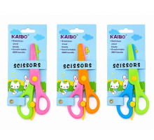 Foarfeca copii de siguranta, cu lame plastic si arc 13cm, culori asortate, pe blister, DL8024 (24/720)