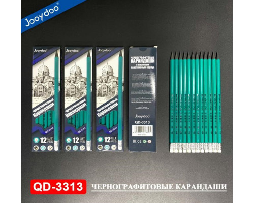 Creion simplu, cu radiera, flexibil HB QD-33030 (12/2880)
